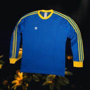 new blue adidas vintage football shirt maglia trikot