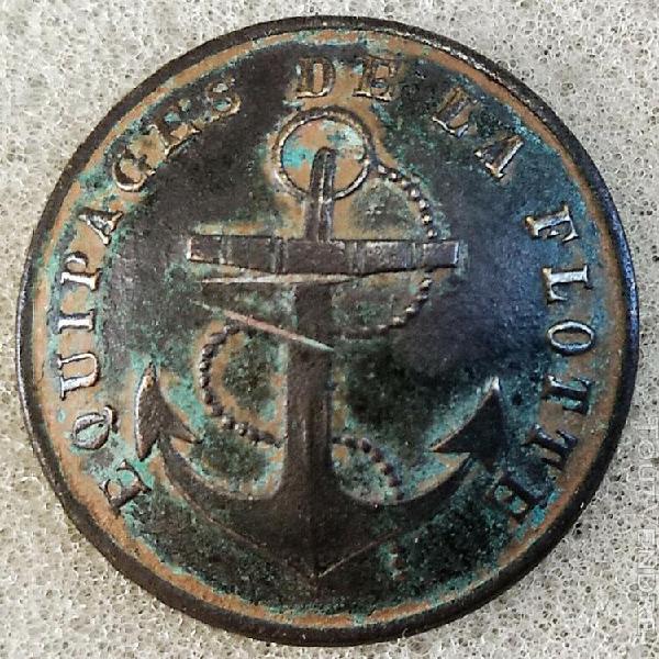 Bouton des equipages de la flotte  &quot;modele 1872&quot;  23 mm