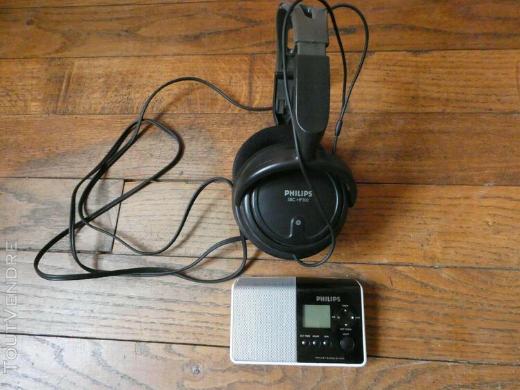 Radio pocket philips ae1850 + casque audio sbc hp200 philips