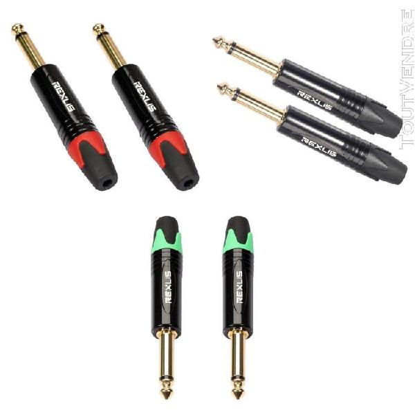 6pcs 1/4 `` 6.35mm jack microphone plug guitare audio connec