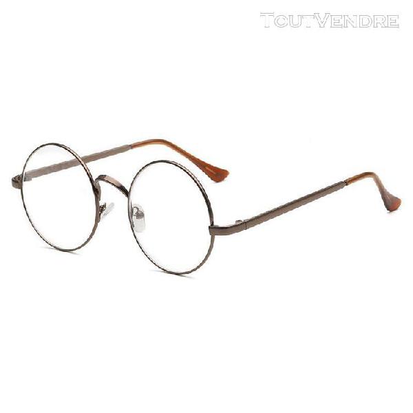 Lunettes a miroir plat a monture ronde en metal retro a mode