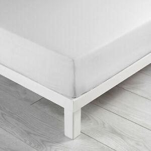 Drap housse 160 x 200 cm - blanc - 100% coton 57 fils