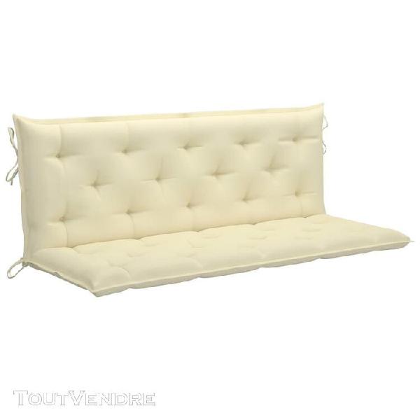 Vidaxl coussin de balancelle blanc crème 150 cm tissu