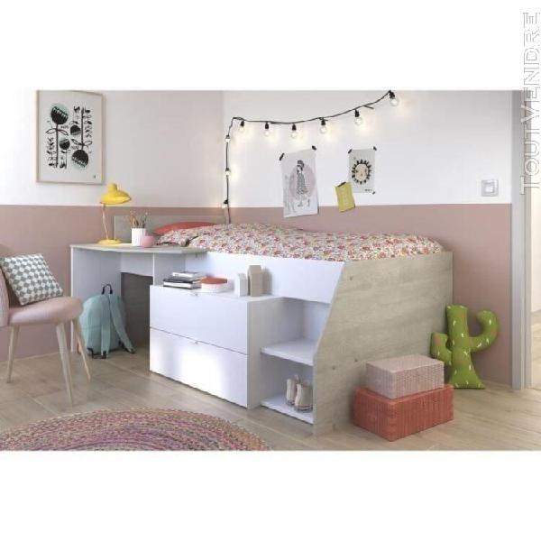 kim lit combiné enfant contemporain décor chene silex et