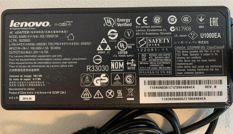 Alimentation originale lenovo 135 w - genuine lenovo 135w p