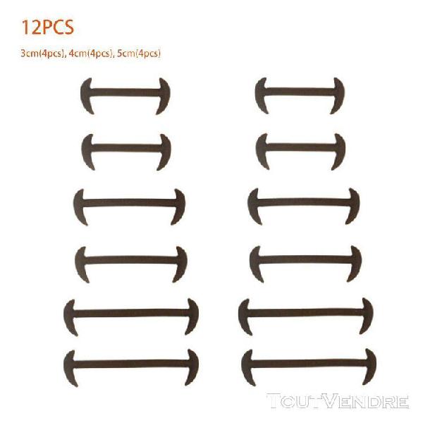 12pcs / set populaire no tie lacets Élastique en silicone