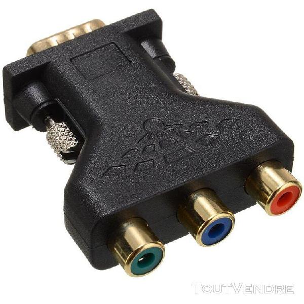 adaptateur vga rca vidéo femelle vers hd 15 broches,