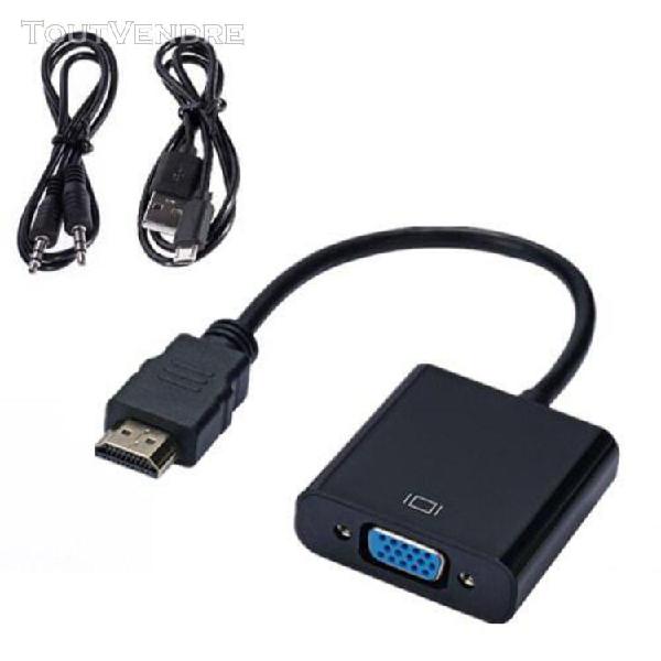 Alimentation audio - adaptateur hdmi vers vga hd 1080p,