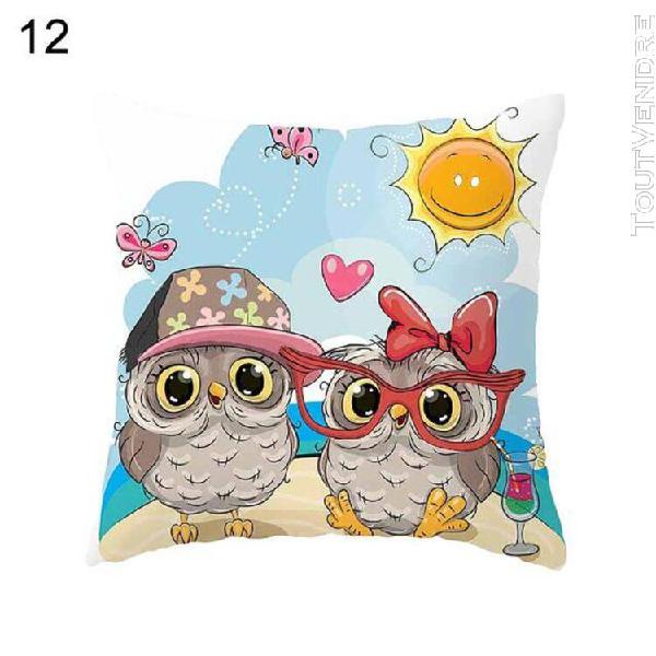 Housse de coussin hibou animal oreiller canap¿¿ voiture