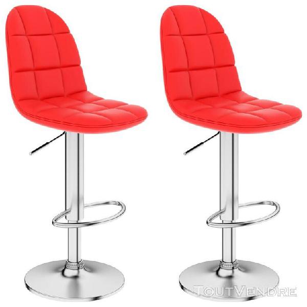 tabourets de bar 2 pcs rouge similicuir