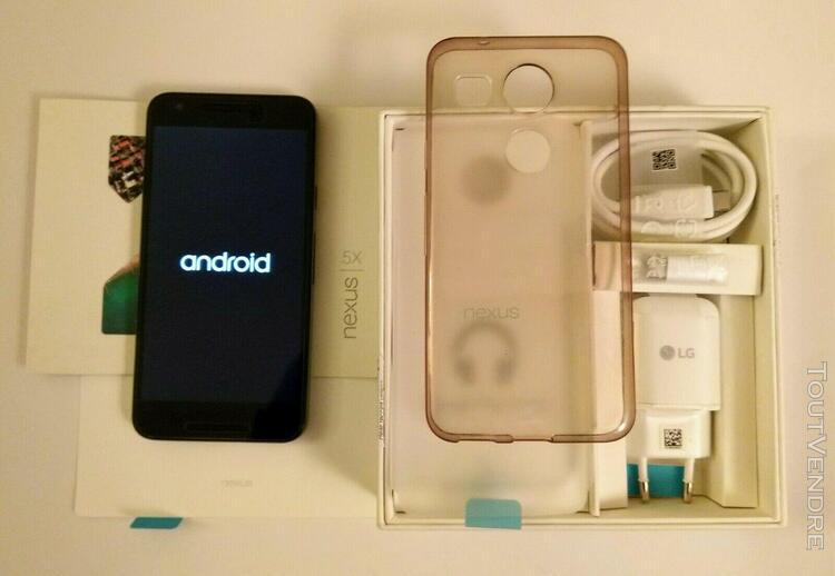 lg nexus 5x (h791) 32gb noir tbe complet + protections