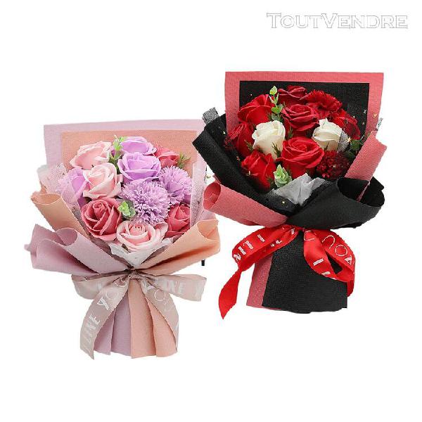 artificielle rose savon fleur anniversaire jour cadeau