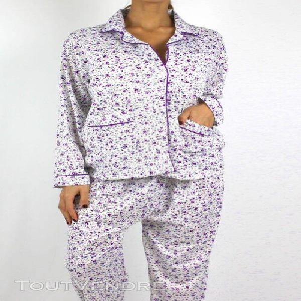 pyjama À fleurs taille: femme violet xl