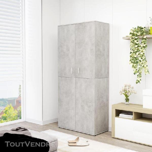 Vidaxl armoire à chaussures gris béton 80x39x178 cm