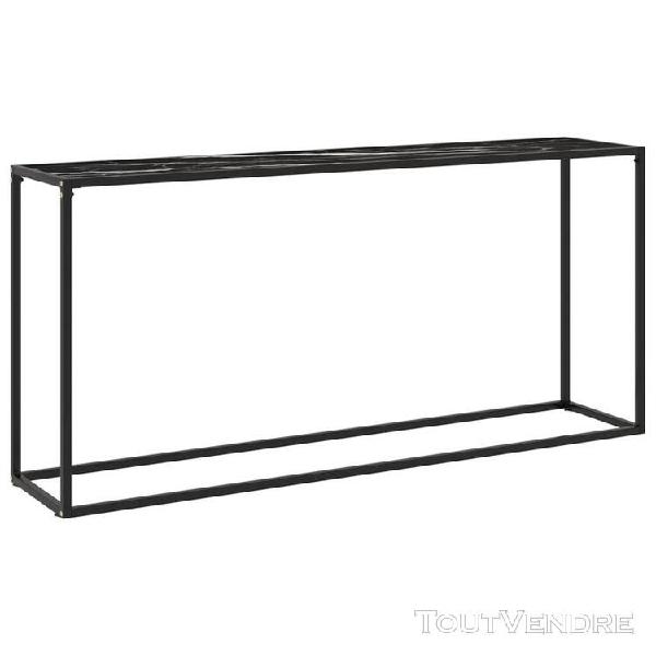 Vidaxl table console noir 160x35x75 cm verre trempé