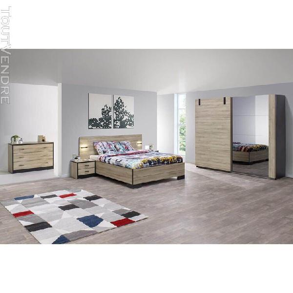 Eleos - chambre complète 140x190cm avec armoire 245cm