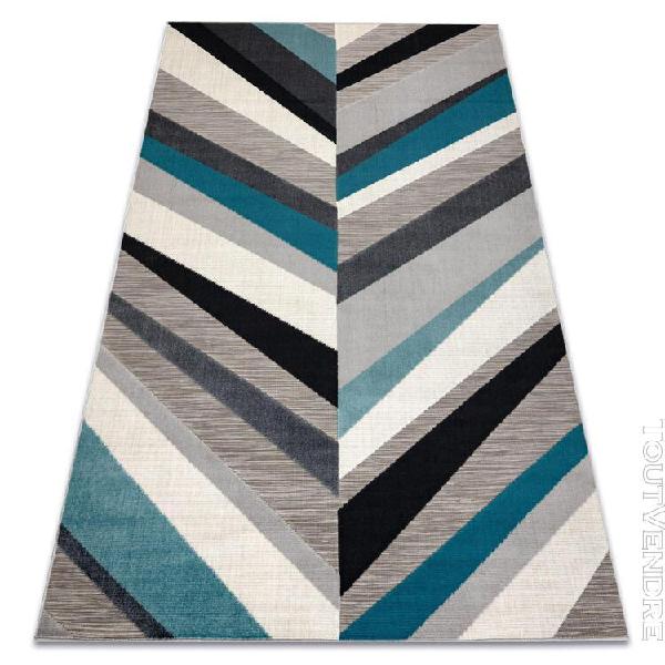 140x200 cm tapis lisboa 27237654 chevrons gris / bleu