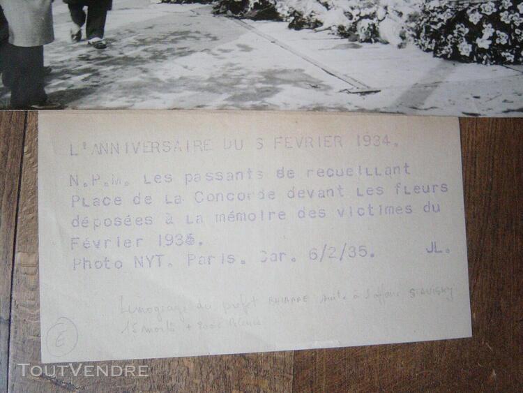 Photo de presse place de la concorde 1935 en memoire des vic