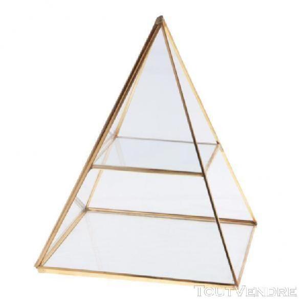 2xpyramid verre bijoux bijoux boîte présentoir titulaire