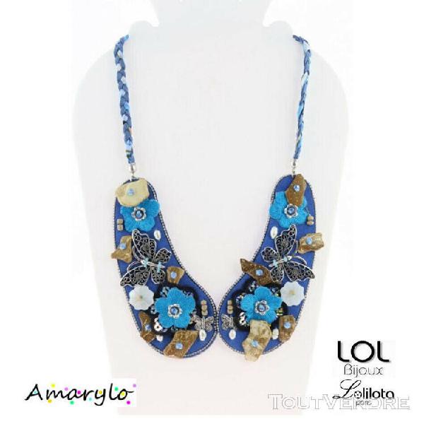 Collier lolilota lol bijoux claudine nature fleurs papillons