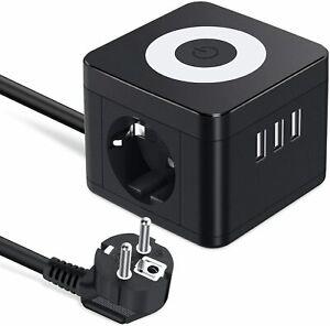 Cube multiprise usb prise electrique 2 prises 3 ports usb