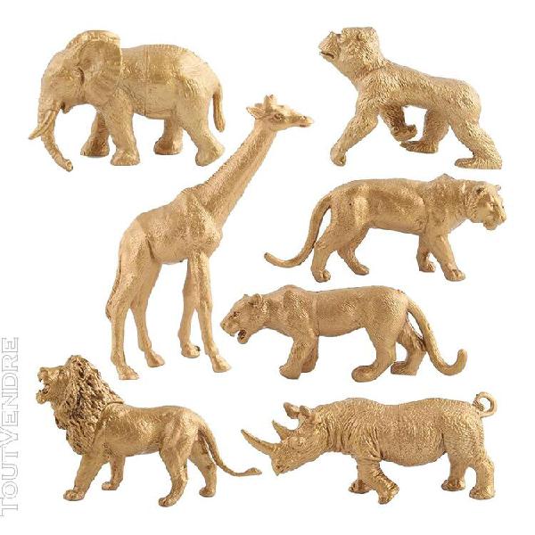 7pcs bricolage pièces jungle zoo animaux modèles plasti