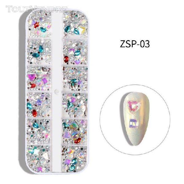 strass 3d décorations nail art,12 grilles/boîte,gemmes en