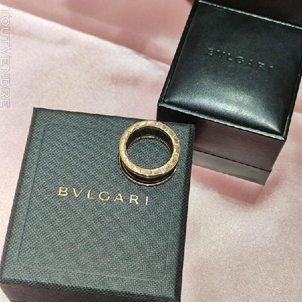 bvlgari b zero 1 4 band 18k rose gold black ceramic ring siz