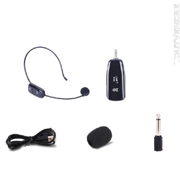 le noir - microphone sans fil, casque, amplificateur vocal,