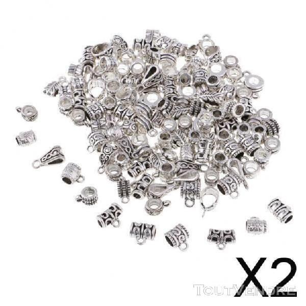 Ttooyful 2x120pcs mixte tibétain argent bail perles fit