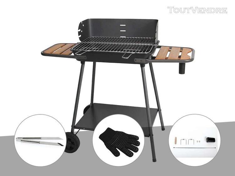 Barbecue charbon promenade somagic + pince en inox + gant de