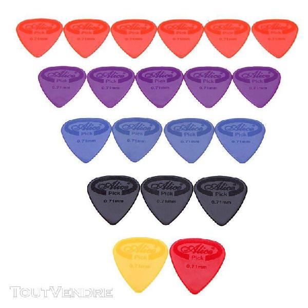 20pcs 0.71mm plectres guitare en abs lisse, couleur