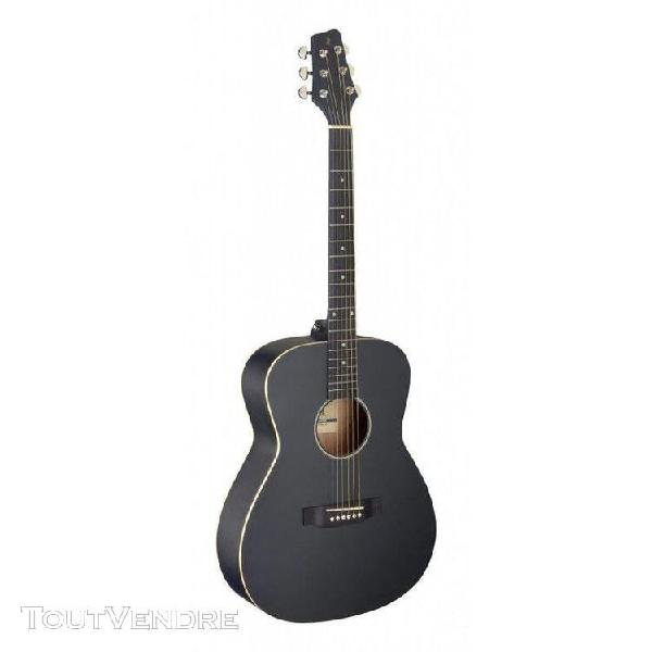 stagg sa35 a-bk lh - guitare auditorium avec table en tilleu