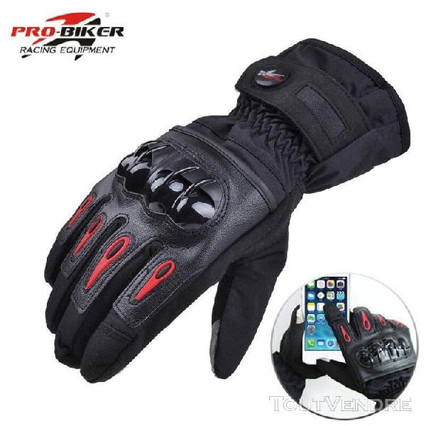 Gants de moto en cuir,imperméables,coupe vent,chauds,pour