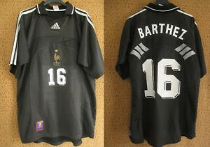 Maillot equipe de france fabien barthez #16 noir vintage