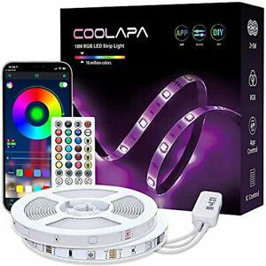 10m ruban led, coolapa bande led 5050 rgb, contrôlé par