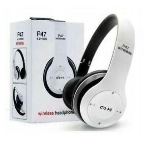 Casque bluetooth et contrôle de volume p47 blanc