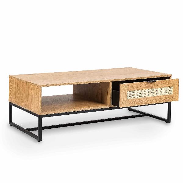 Table basse scandinave avec rangements en bois métal et