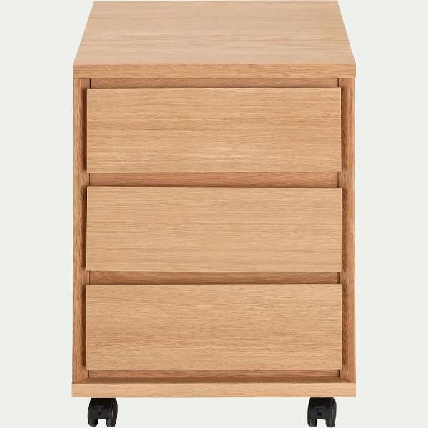 agosta caisson de bureau 3 tiroirs en bois - naturel