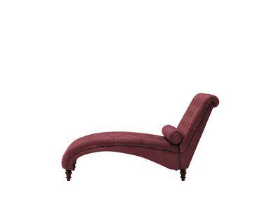 chaise longue en velours bordeaux muret