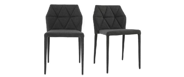 chaises empilables design grises (lot de 2) karla - miliboo