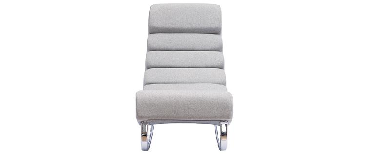 Fauteuil rocking chair design en tissu gris clair taylor -