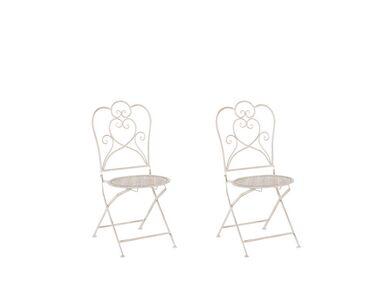 lot de 2 chaises de jardin bistrot en métal beige trieste