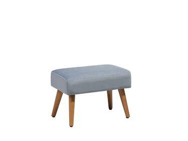 Petit tabouret en velours gris takoma