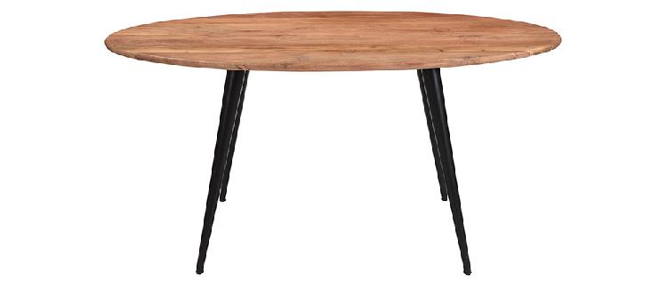 Table à manger ovale en acacia massif et métal l160 cm