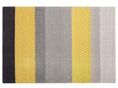 tapis 160 x 230 cm en laine gris et jaune akkaya