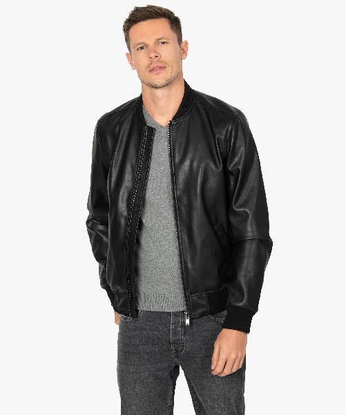 Blouson homme esprit teddy noir