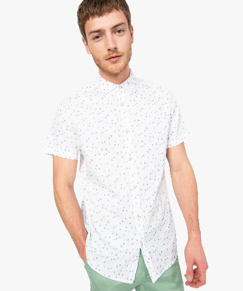 Chemise homme à manches courtes avec motifs hirondelles