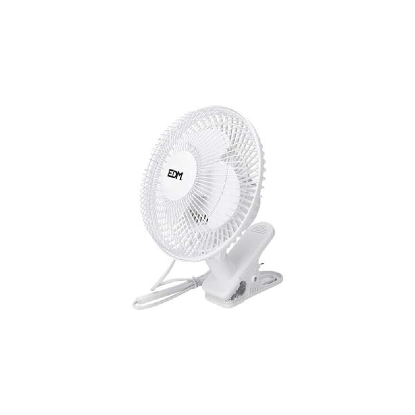 edm - ventilateur avec pince edm 15w - 15cm - blanc 33961 -