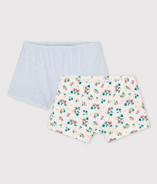 lot de 2 shorties imprimé fleuri petite fille en coton